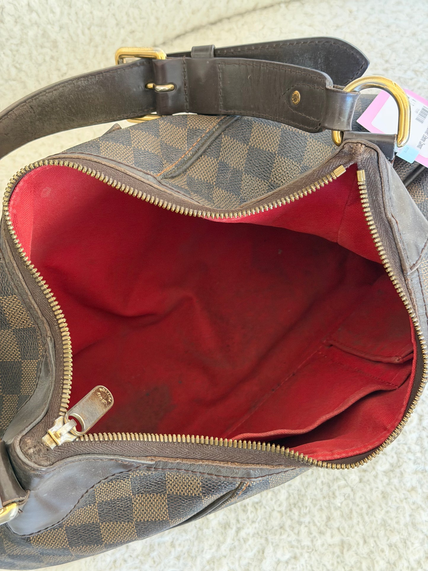 Pre-Owned Damier Ebene Canvas Thames Shoulder Bag