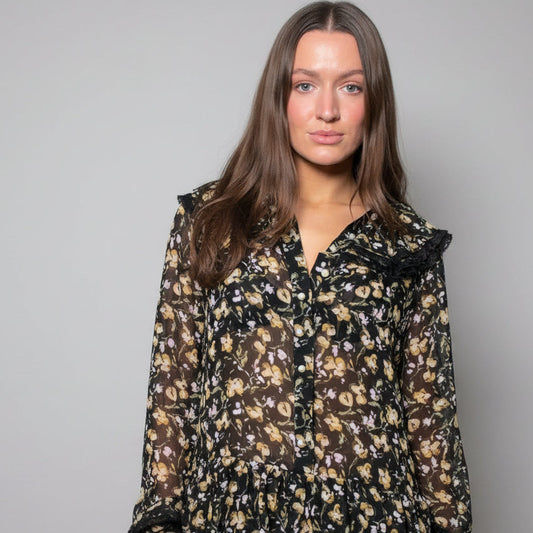 Button Up Frilly Dress