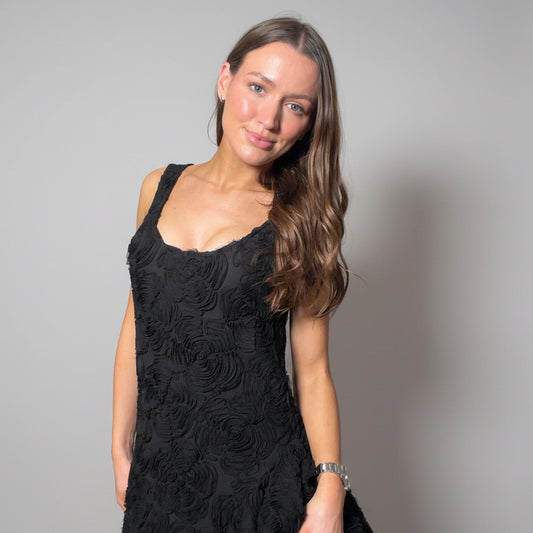 Black Floral Texture Dress