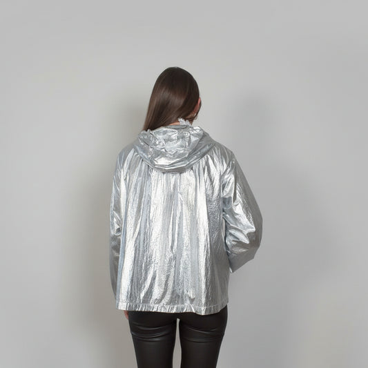 Silver Bomber Jacket Size M