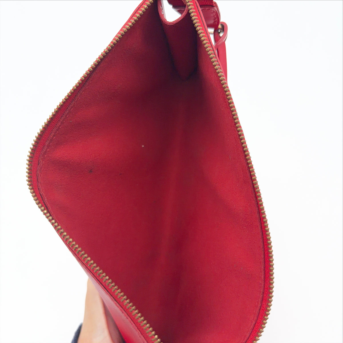 Pre-Owned Red Epileather Pochette Shoulder Bag
