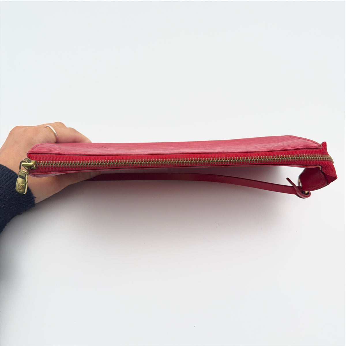 Pre-Owned Red Epileather Pochette Shoulder Bag