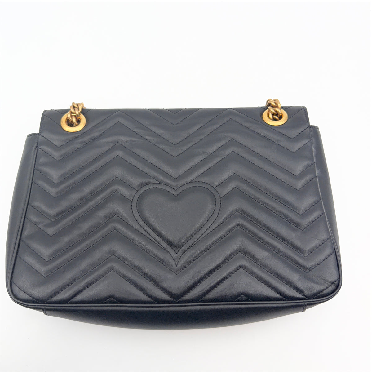 Pre-Owned Black GG Marmont Leather Crossbody Bag