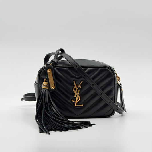 Pre-Owned Black 'Lou' Leather Camera Bag