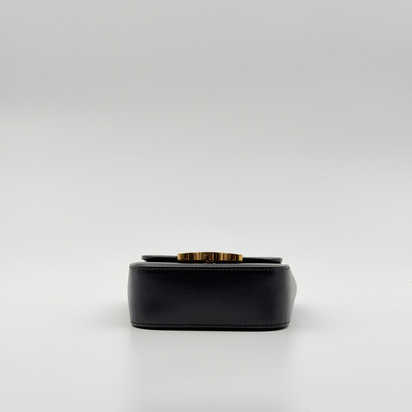 Pre-Owned Black Triomphe Boxcalf Leather Mini Triomphe