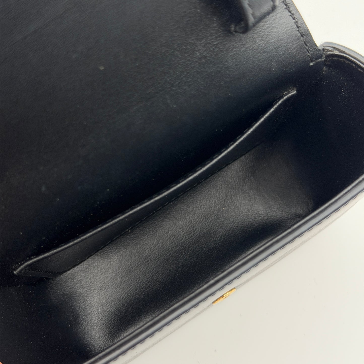 Pre-Owned Black Triomphe Boxcalf Leather Mini Triomphe