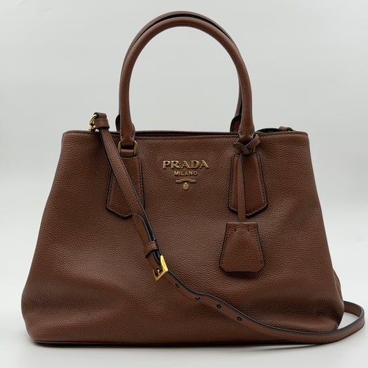 Pre-Owned Brown Leather Crossbody Bag