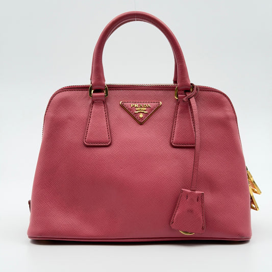 Pre-Owned Pink Saffiano Leather Crossbody Promenade Bag