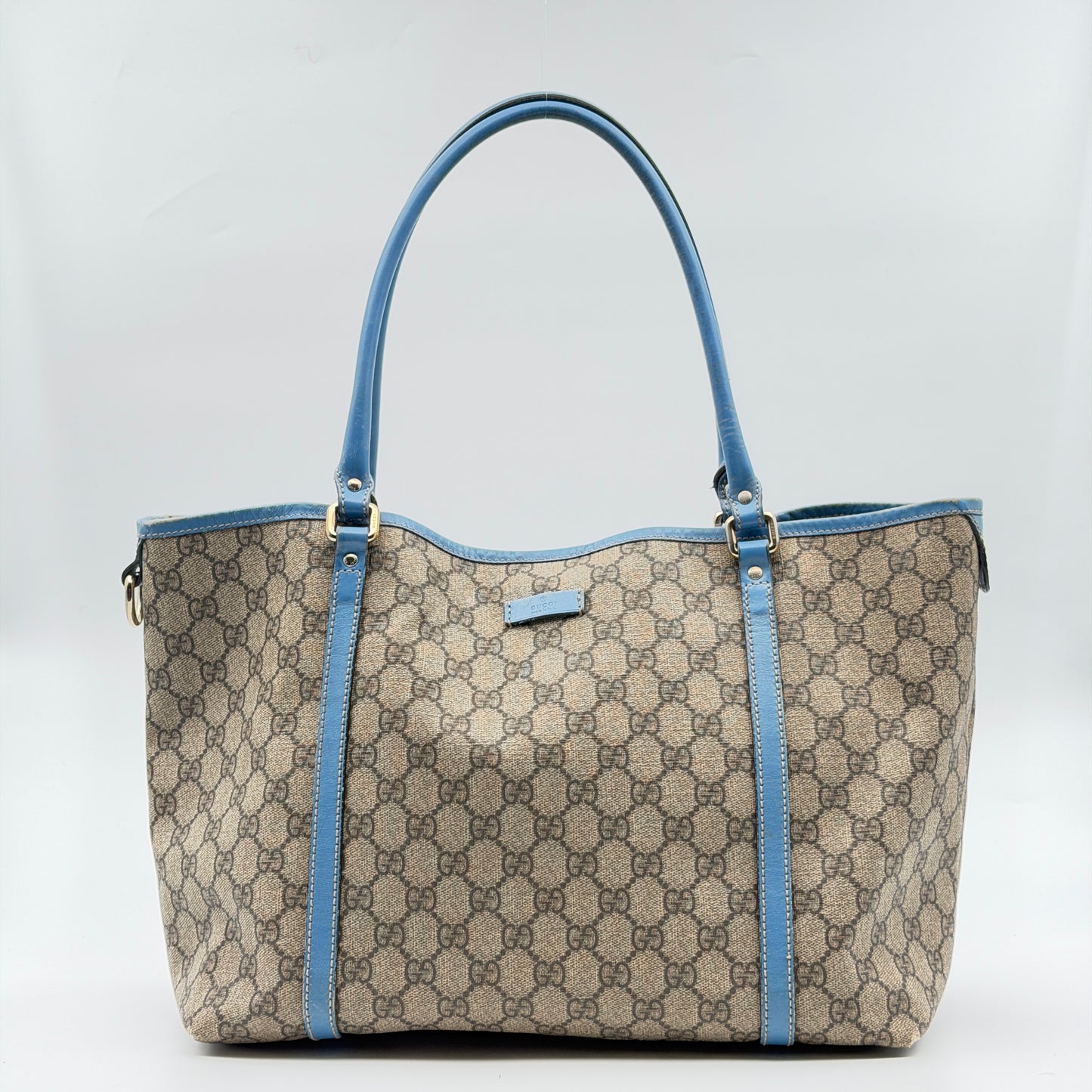 Pre-Owned Blue/GG Supreme Coated Canvas Shopper Tote