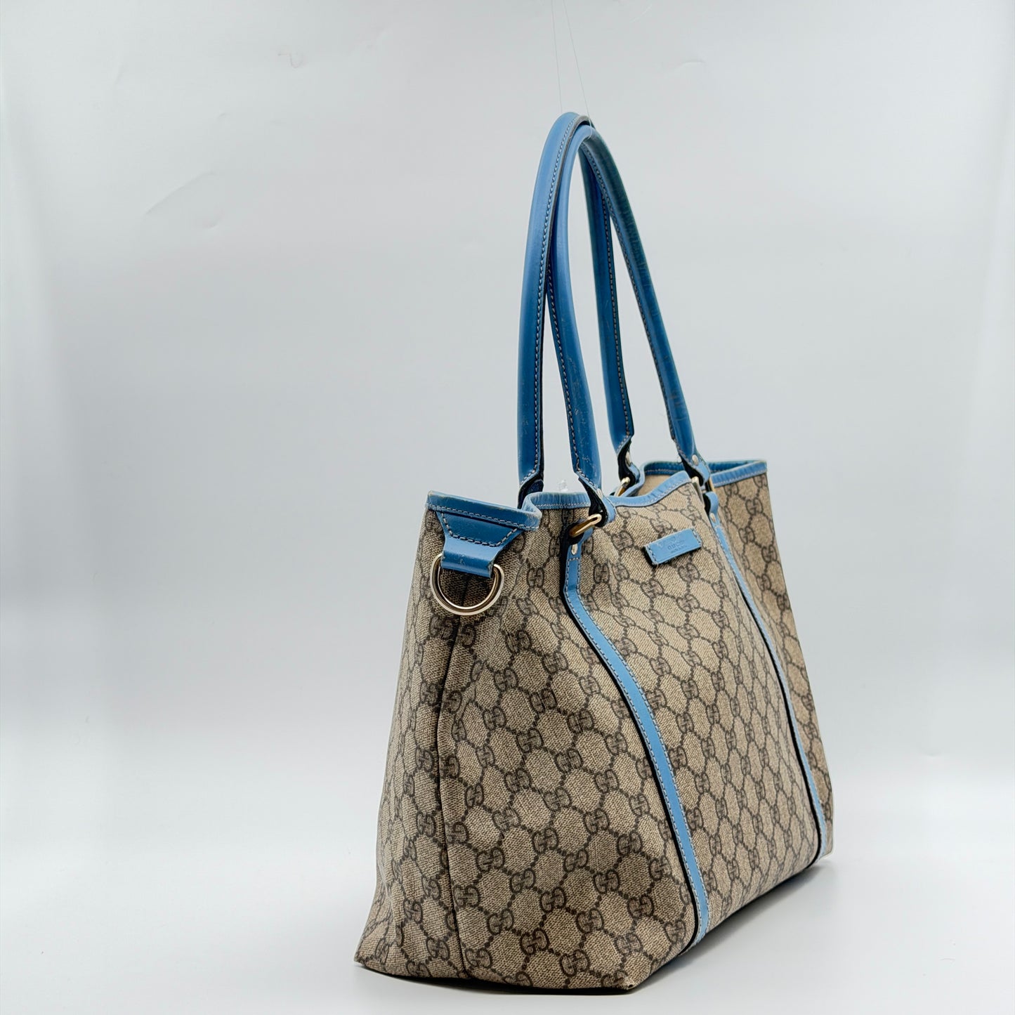 Pre-Owned Blue/GG Supreme Coated Canvas Shopper Tote