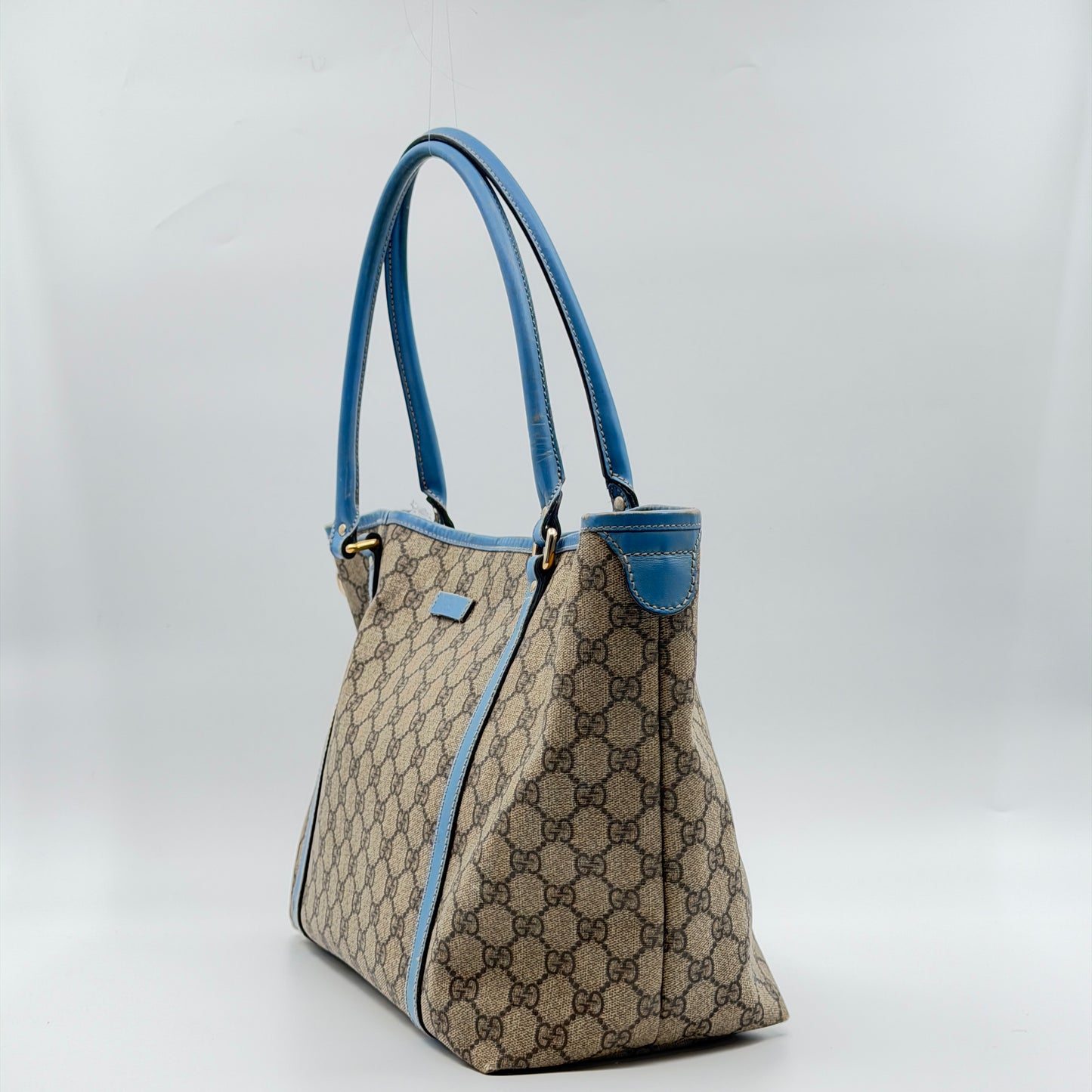 Pre-Owned Blue/GG Supreme Coated Canvas Shopper Tote
