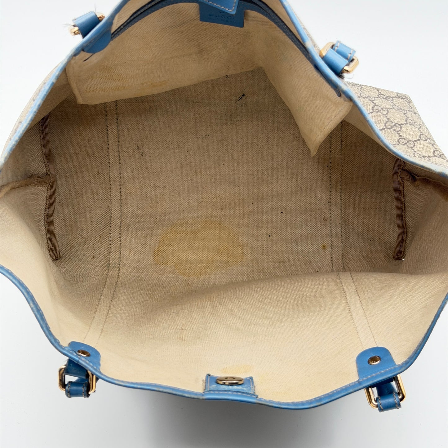 Pre-Owned Blue/GG Supreme Coated Canvas Shopper Tote