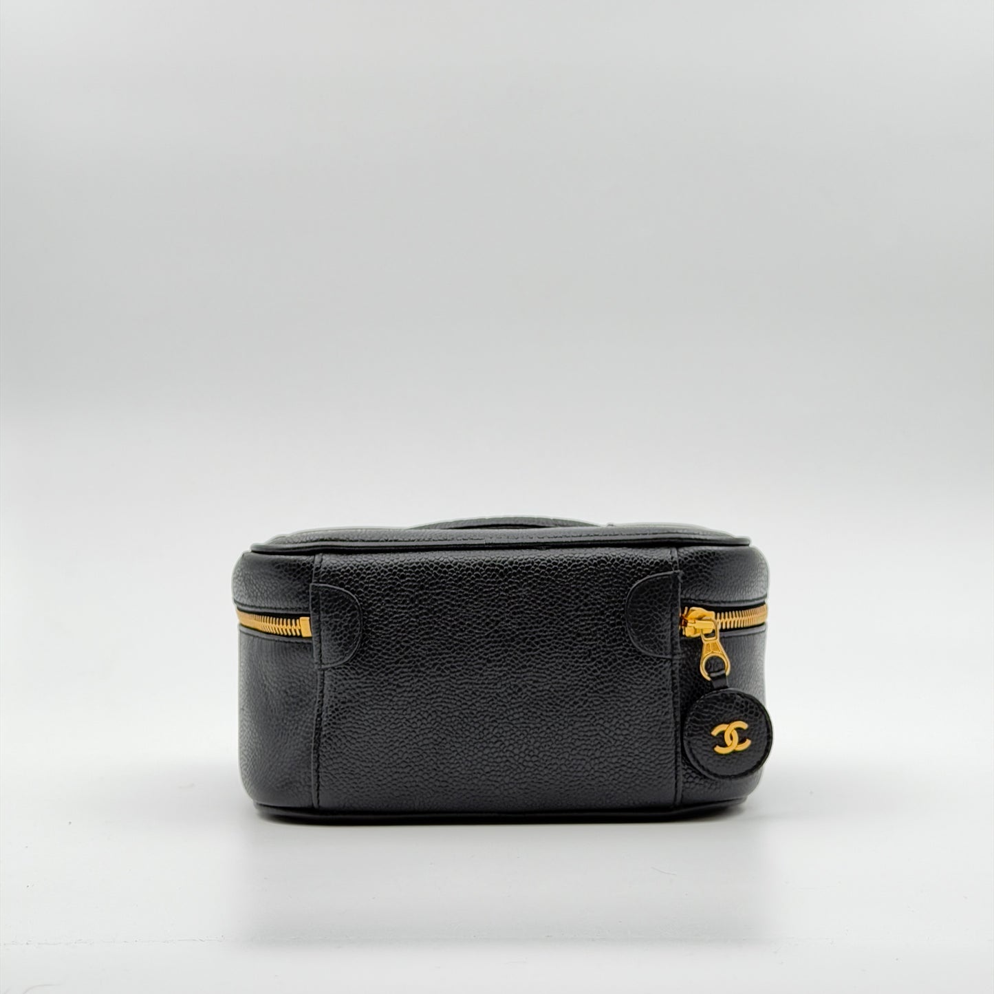 Pre-Owned Black Wide Caviar Leather Vanity Bag