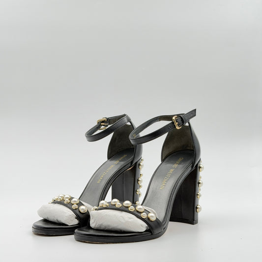 Pre-Owned Black Leather Heels (38)