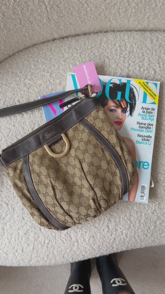 Pre-Owned Beige GG Canvas Beige Crossbody Handbag